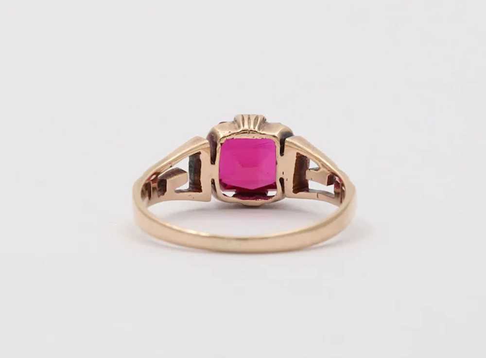 Victorian Ruby 10K Rose Gold Ring - image 7