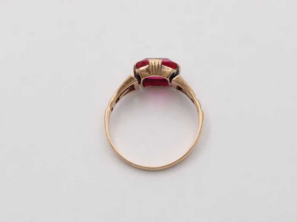 Victorian Ruby 10K Rose Gold Ring - image 8