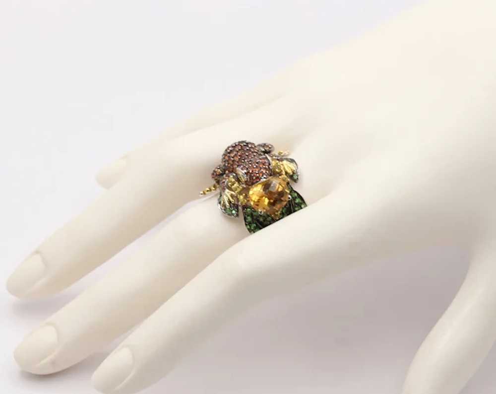 Vintage Frog Sapphires Citrine Tsavorite Diamonds… - image 2