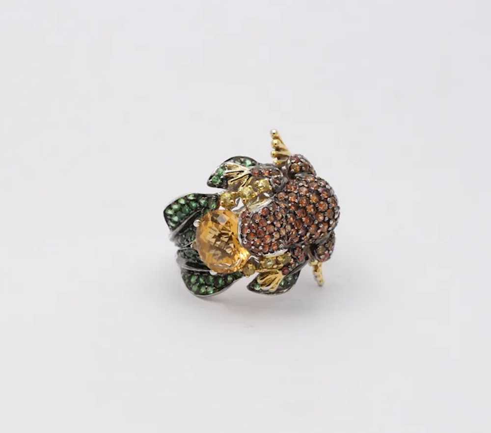Vintage Frog Sapphires Citrine Tsavorite Diamonds… - image 3