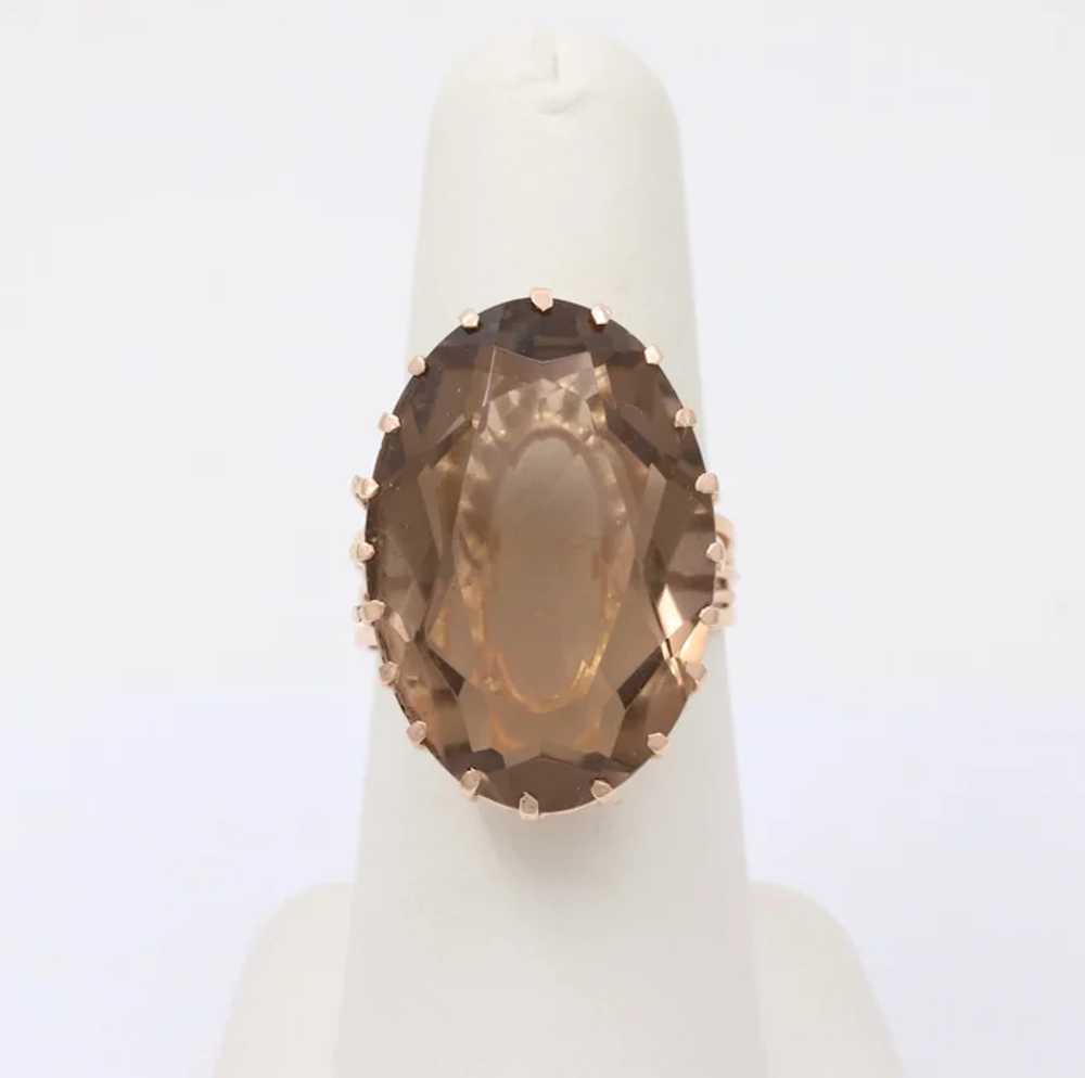 European Hallmarked Smoky Topaz 14K Rose Gold Sta… - image 2