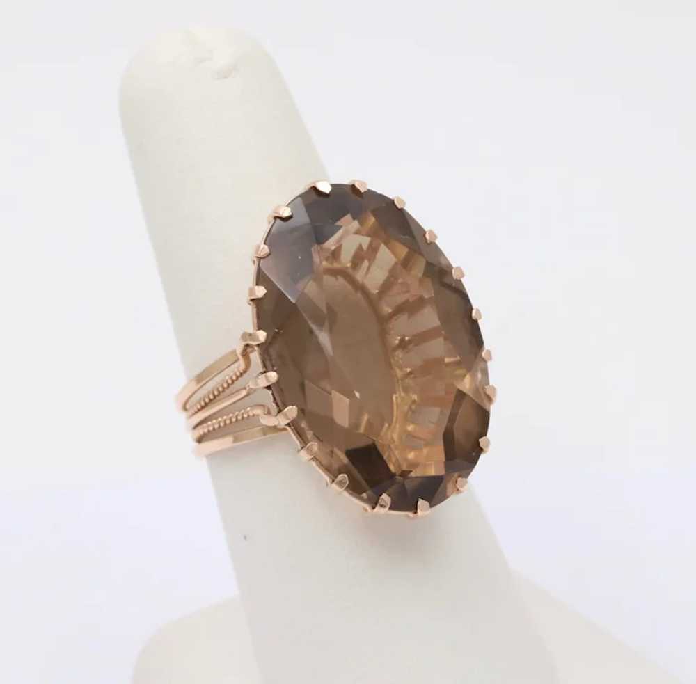 European Hallmarked Smoky Topaz 14K Rose Gold Sta… - image 4