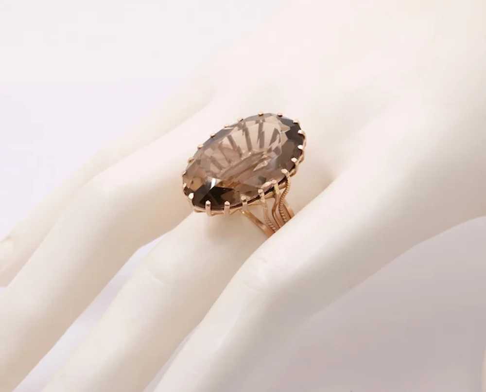 European Hallmarked Smoky Topaz 14K Rose Gold Sta… - image 5