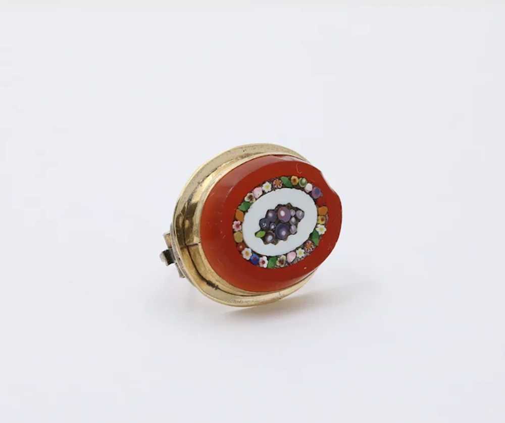 Vintage 10K Gold Filled Carnelian Pietra Dura Mic… - image 2