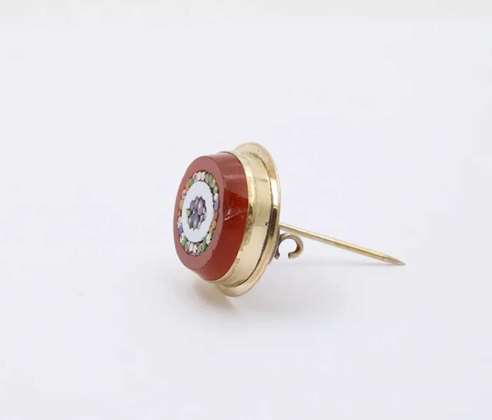 Vintage 10K Gold Filled Carnelian Pietra Dura Mic… - image 3