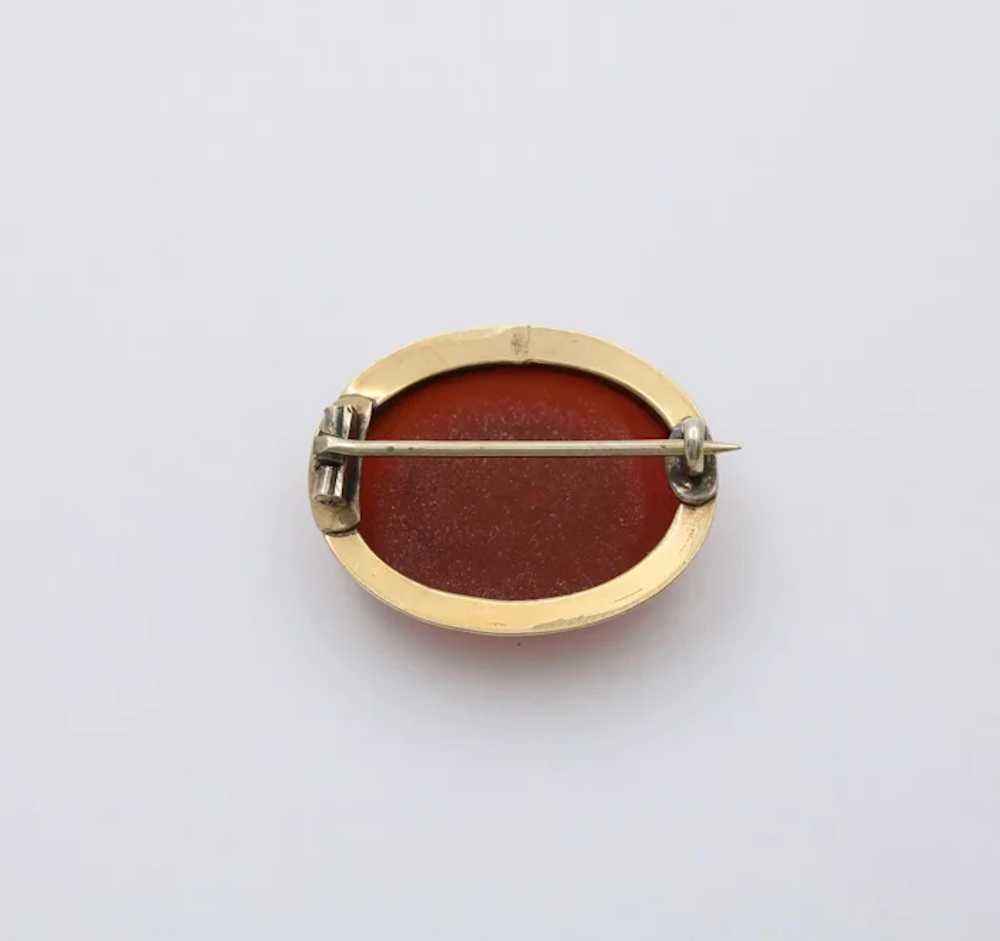 Vintage 10K Gold Filled Carnelian Pietra Dura Mic… - image 6