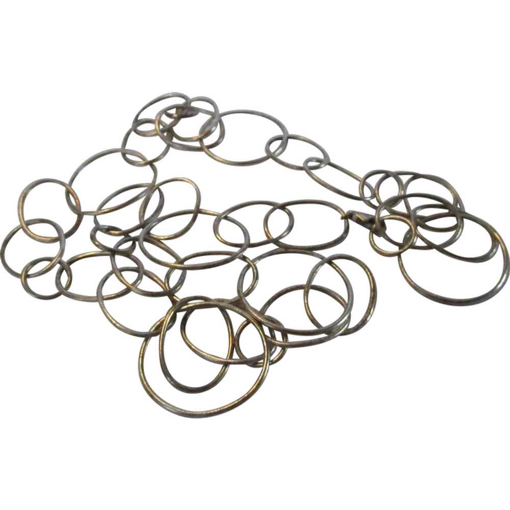 Sterling Silver Unique Open Link Necklace - image 1
