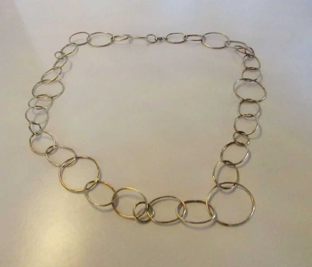 Sterling Silver Unique Open Link Necklace - image 5