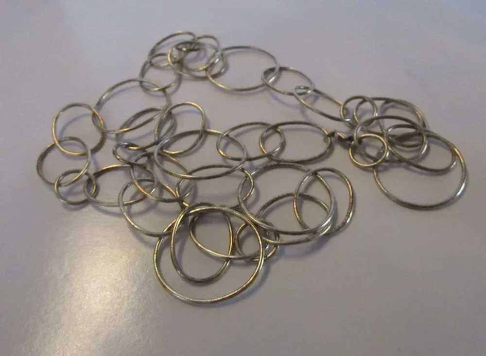 Sterling Silver Unique Open Link Necklace - image 6