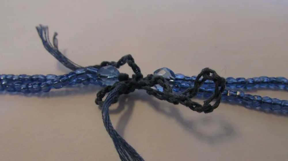 Vintage Deco Blue Crystals With Primitive Tie Clo… - image 5