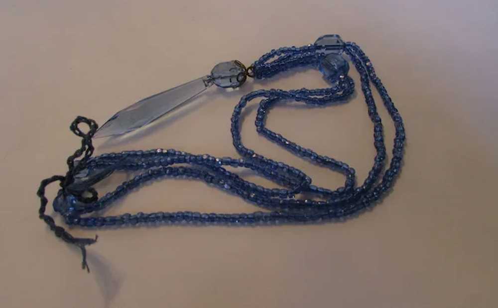 Vintage Deco Blue Crystals With Primitive Tie Clo… - image 6