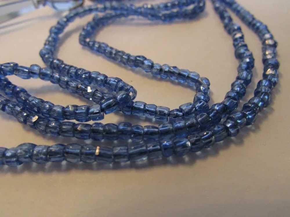 Vintage Deco Blue Crystals With Primitive Tie Clo… - image 7