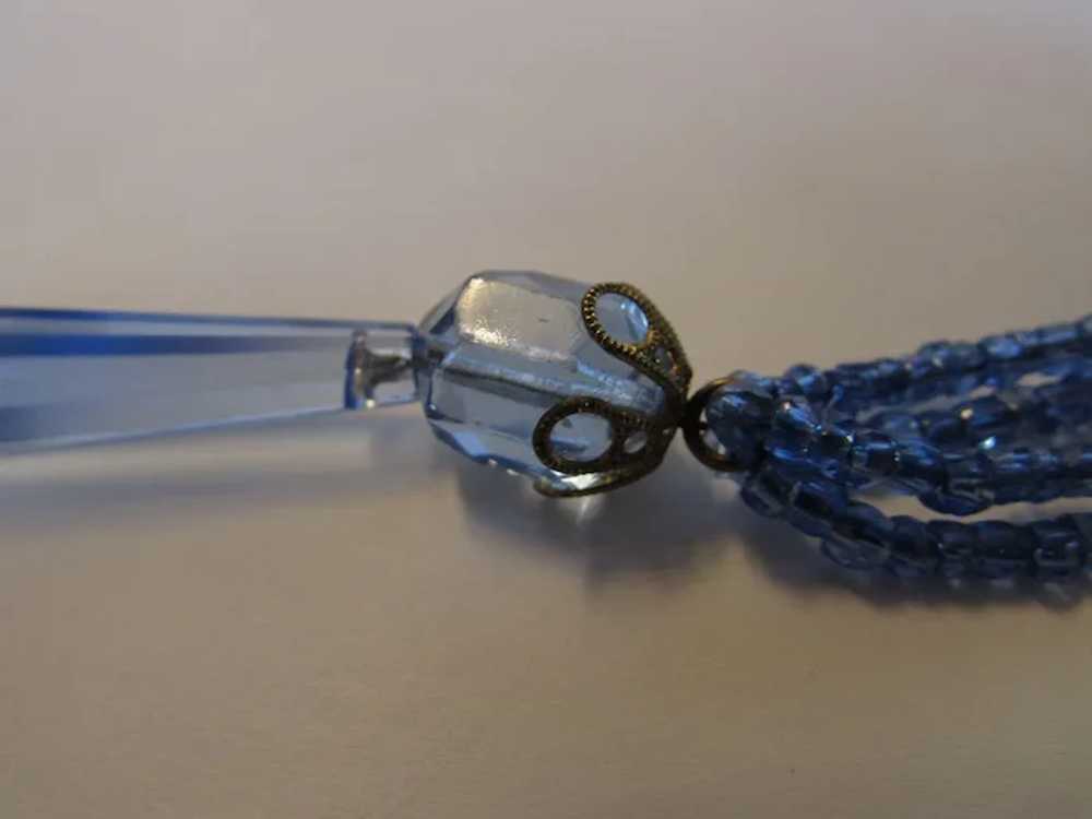 Vintage Deco Blue Crystals With Primitive Tie Clo… - image 8