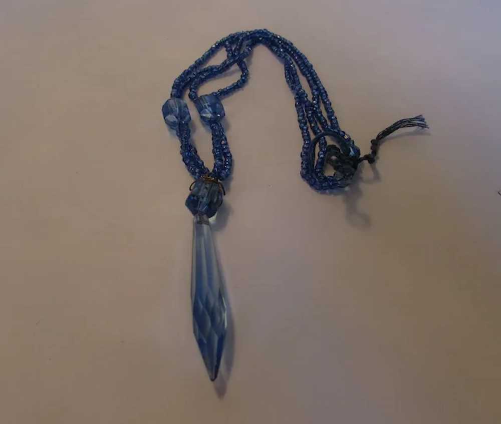Vintage Deco Blue Crystals With Primitive Tie Clo… - image 9