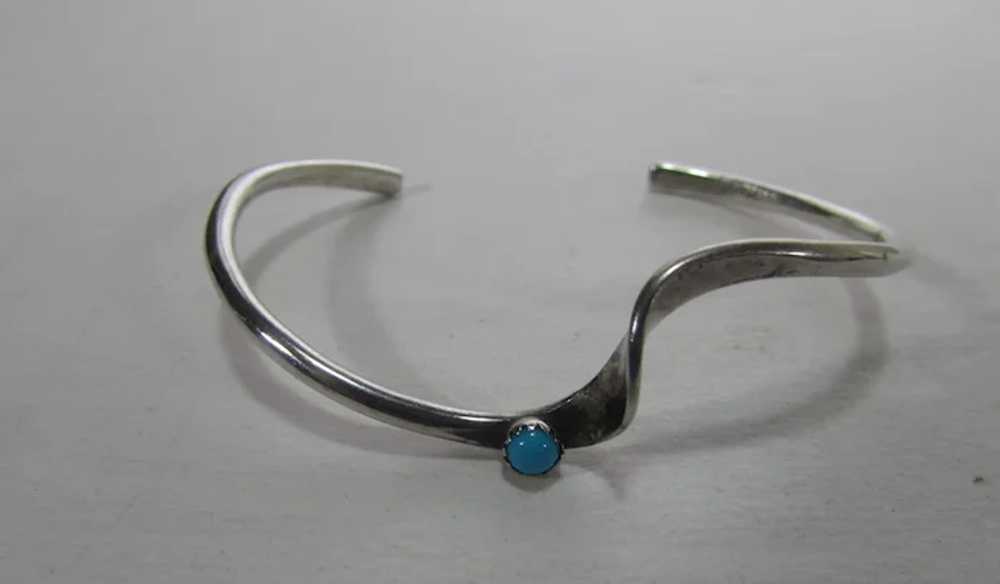 Native American Sterling Silver Turquoise Bracele… - image 10