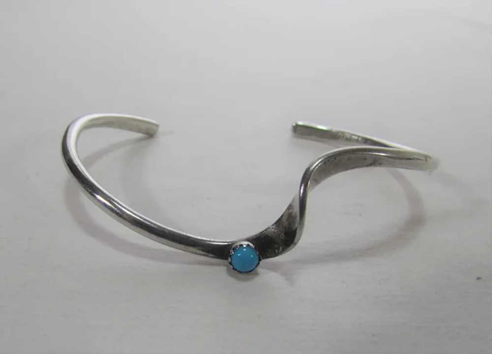 Native American Sterling Silver Turquoise Bracele… - image 2