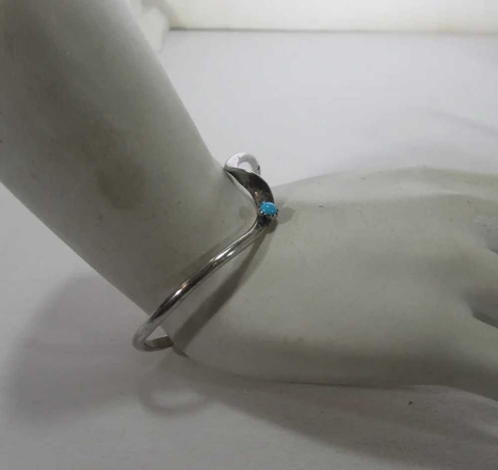 Native American Sterling Silver Turquoise Bracele… - image 7