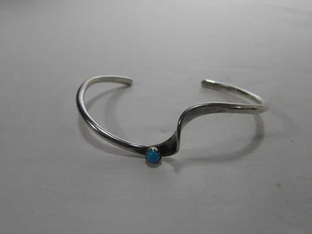 Native American Sterling Silver Turquoise Bracele… - image 8