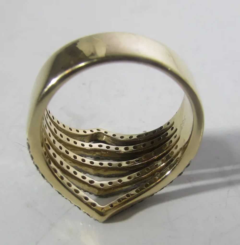 14 Karat Yellow Gold Designer Band Covered By Tsa… - image 5