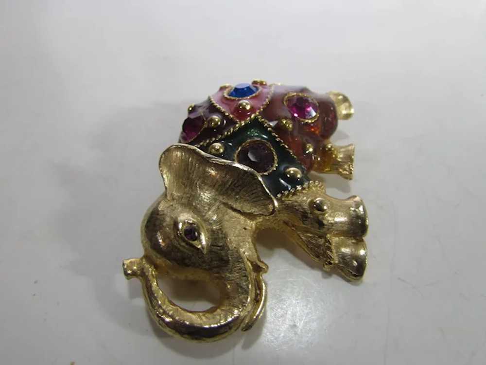 Gold Tone Elephant Trunk Up Enamelled and Variety… - image 11