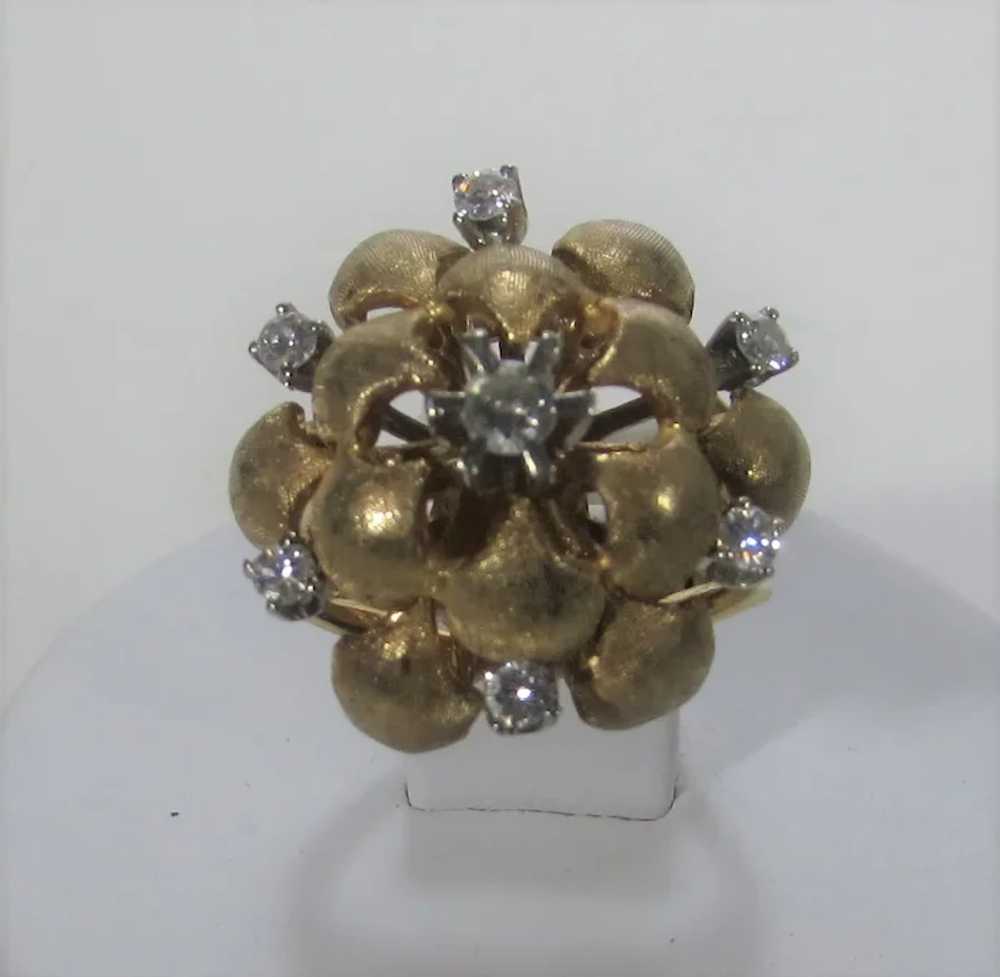 14 Karat Yellow Gold Diamond Ring - image 3