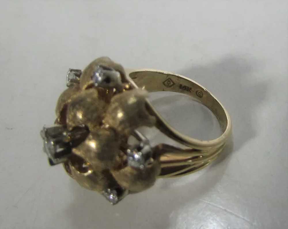 14 Karat Yellow Gold Diamond Ring - image 7