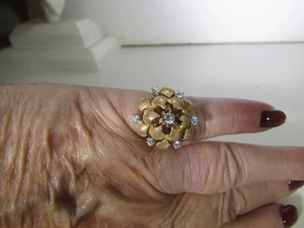 14 Karat Yellow Gold Diamond Ring - image 9
