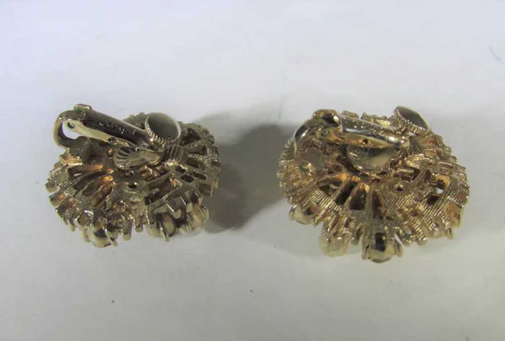 Francois by Coro Clip On Earrings in Goldtone Wit… - image 7