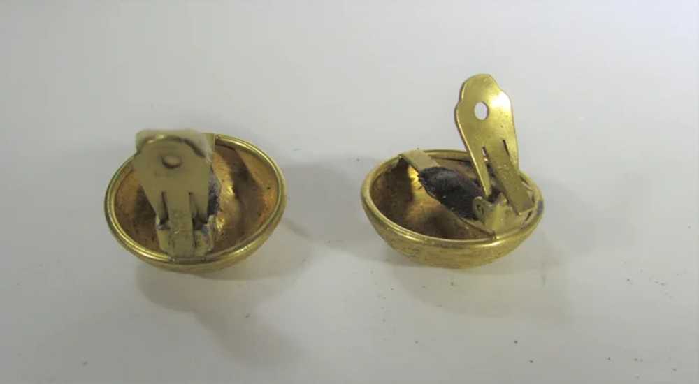 Vintage Napier Brushed  Goldtone Clip On Earrings - image 12