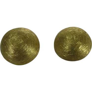 Vintage Napier Brushed  Goldtone Clip On Earrings - image 1