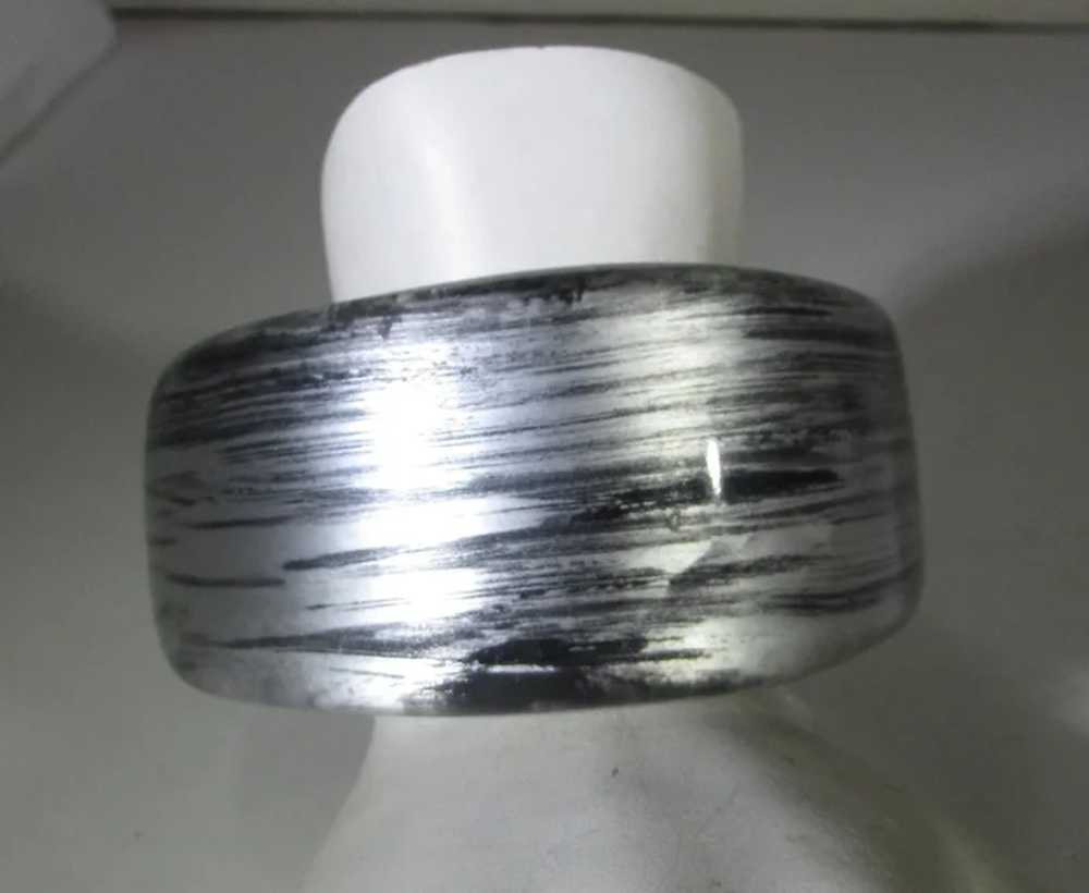 Lucite Cuff in  Silver and Black - image 2