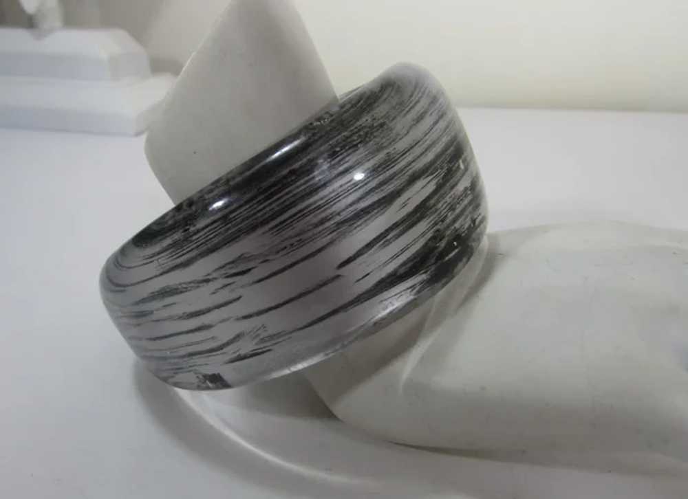 Lucite Cuff in  Silver and Black - image 4