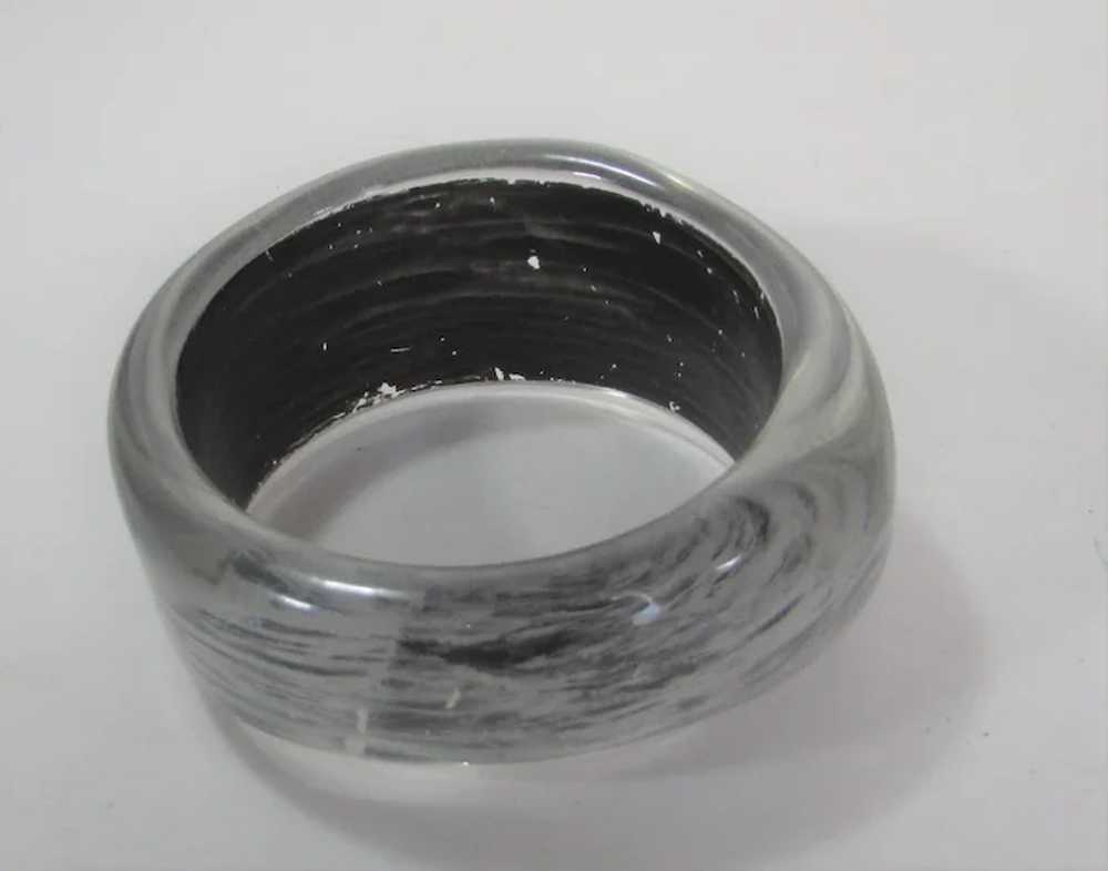 Lucite Cuff in  Silver and Black - image 5