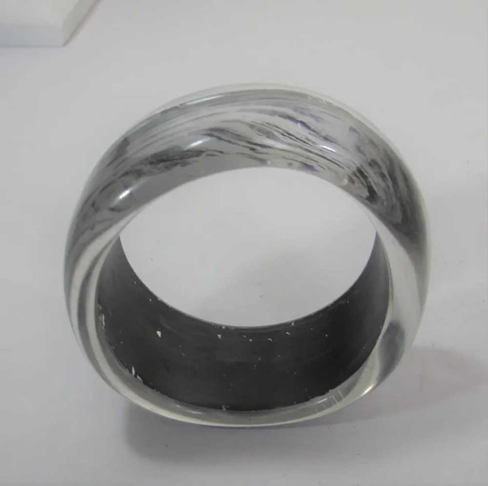 Lucite Cuff in  Silver and Black - image 9