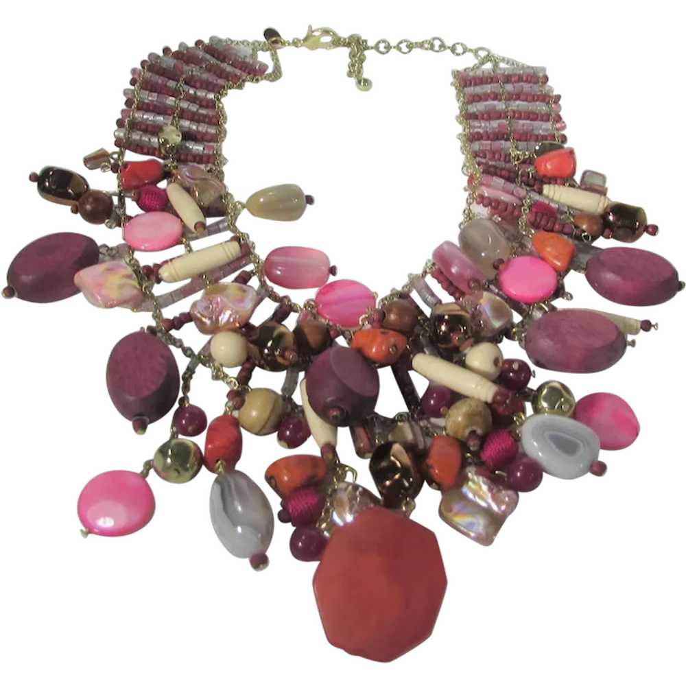 Chico's BoHo Necklace With Assortment of Glass, S… - image 1