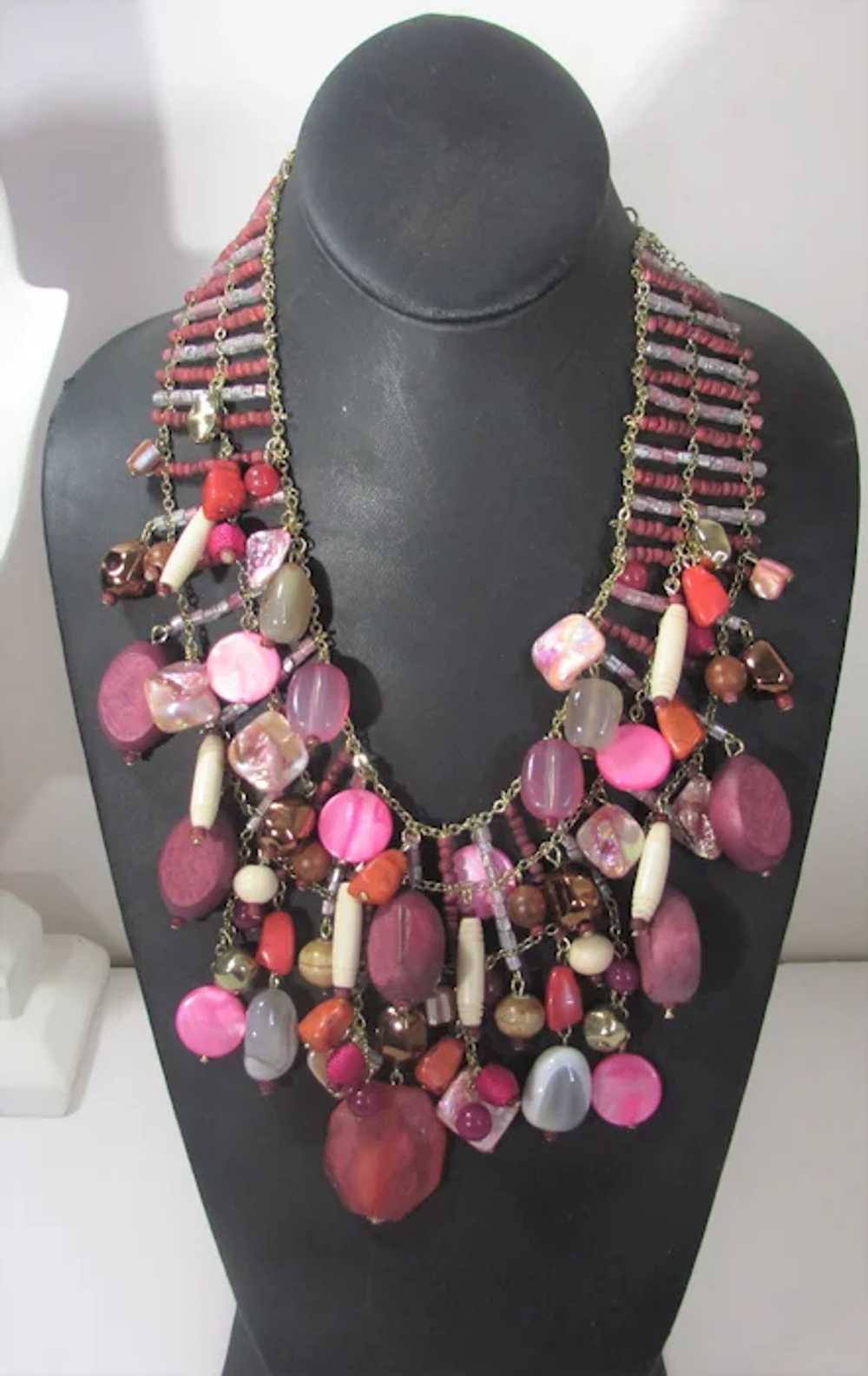 Chico's BoHo Necklace With Assortment of Glass, S… - image 2