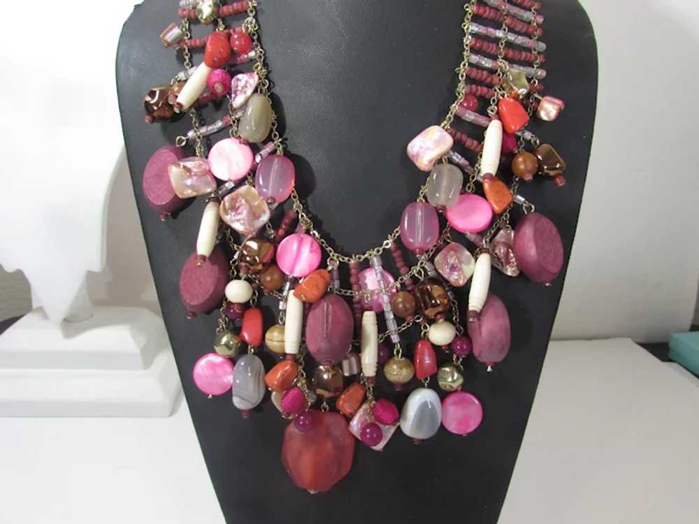 Chico's BoHo Necklace With Assortment of Glass, S… - image 3