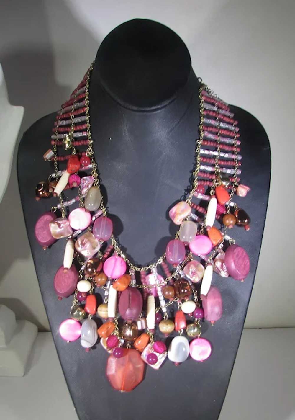 Chico's BoHo Necklace With Assortment of Glass, S… - image 4