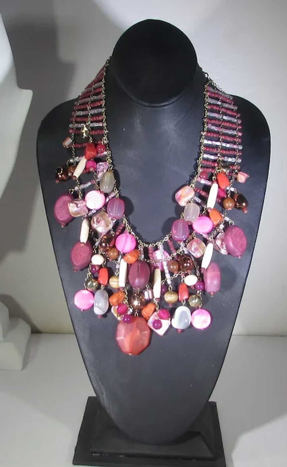 Chico's BoHo Necklace With Assortment of Glass, S… - image 6