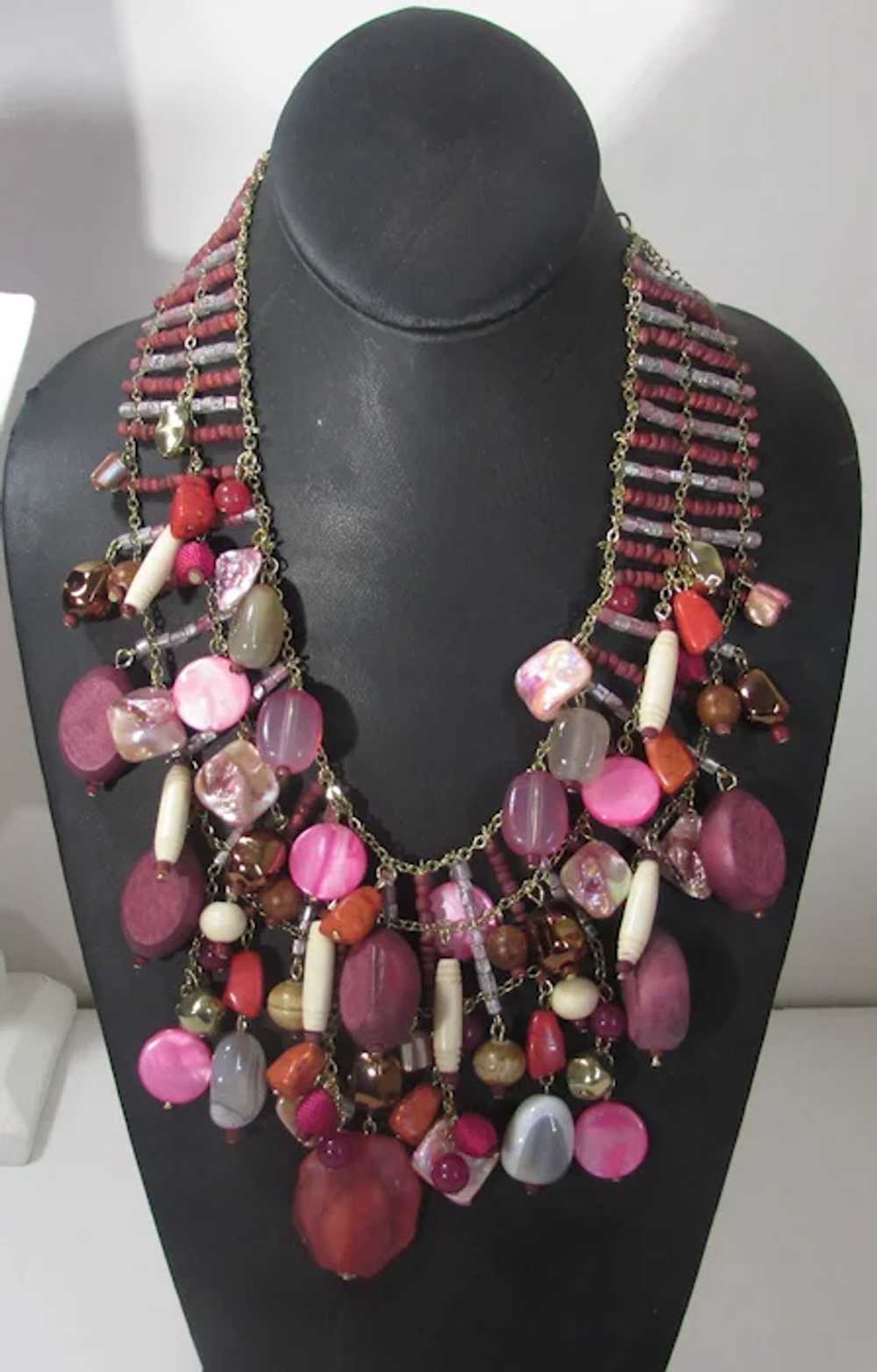 Chico's BoHo Necklace With Assortment of Glass, S… - image 8