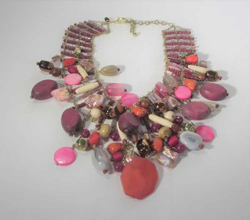 Chico's BoHo Necklace With Assortment of Glass, S… - image 9