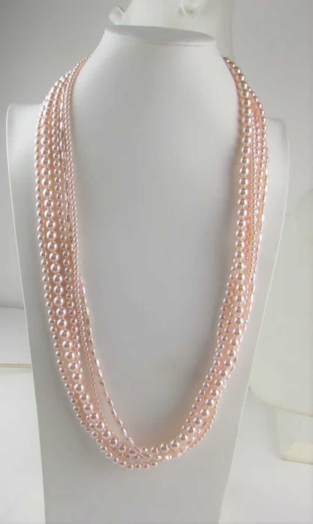 Marvelous Marvella Five Strand Luscious Faux Pink… - image 9