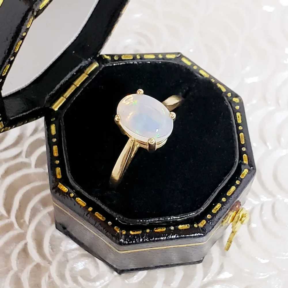 Vintage 1970s Opal and 14K Yellow Gold Ring Size … - image 7