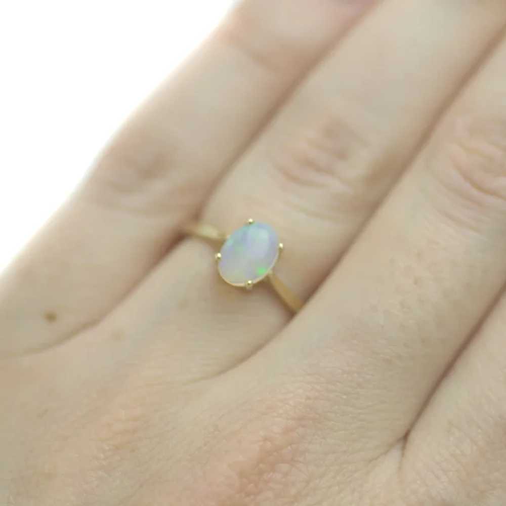 Vintage 1970s Opal and 14K Yellow Gold Ring Size … - image 8