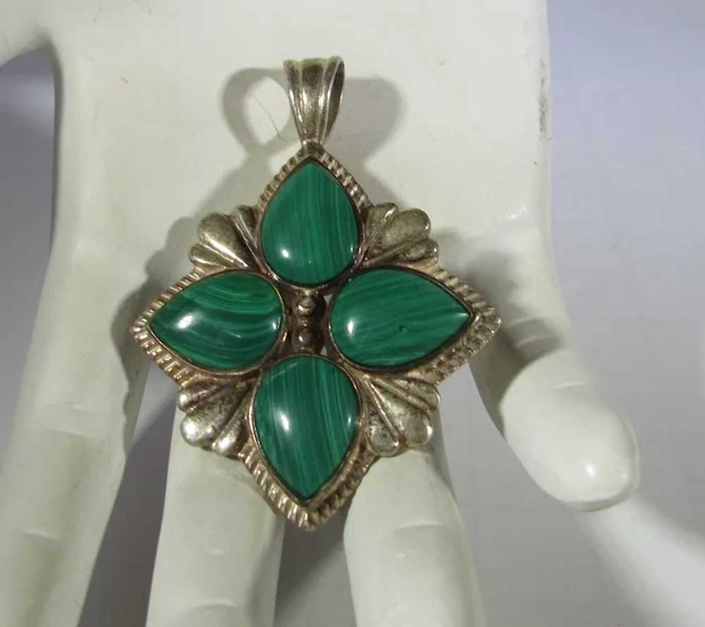 Sterling Silver Pendant With Malachite - image 11