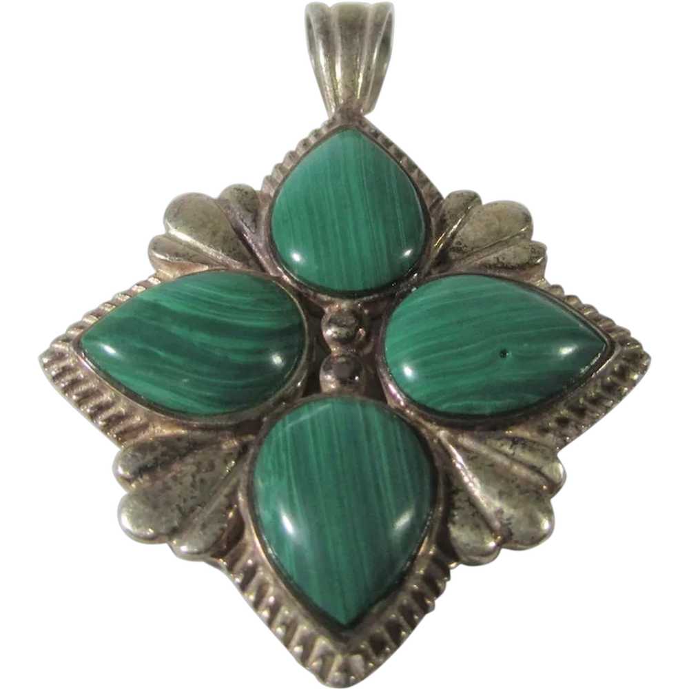 Sterling Silver Pendant With Malachite - image 1