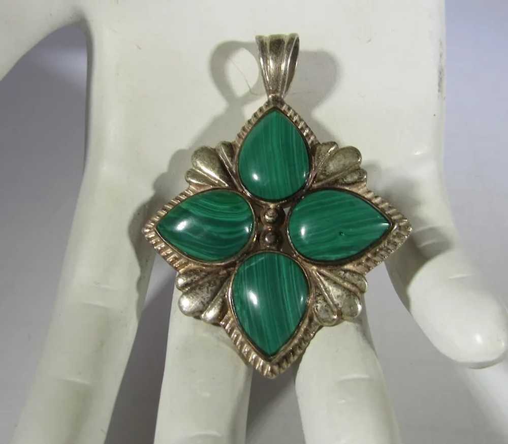 Sterling Silver Pendant With Malachite - image 2