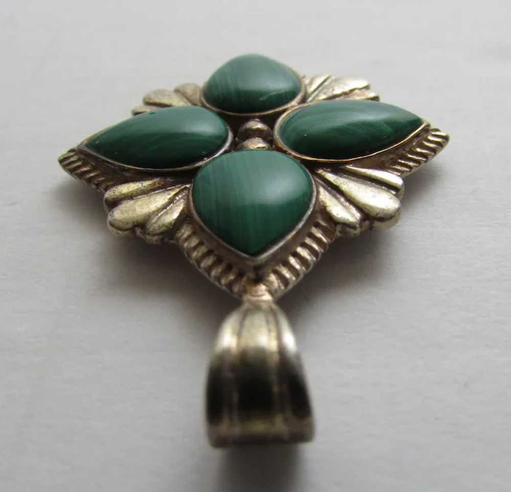 Sterling Silver Pendant With Malachite - image 3