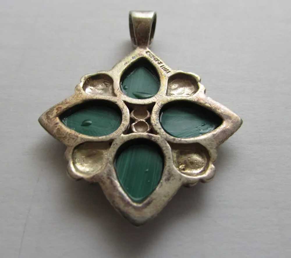 Sterling Silver Pendant With Malachite - image 5