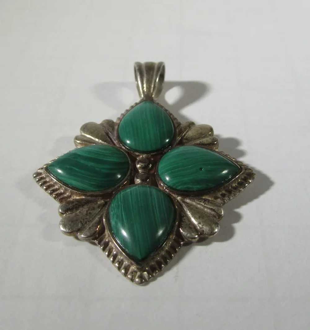 Sterling Silver Pendant With Malachite - image 7